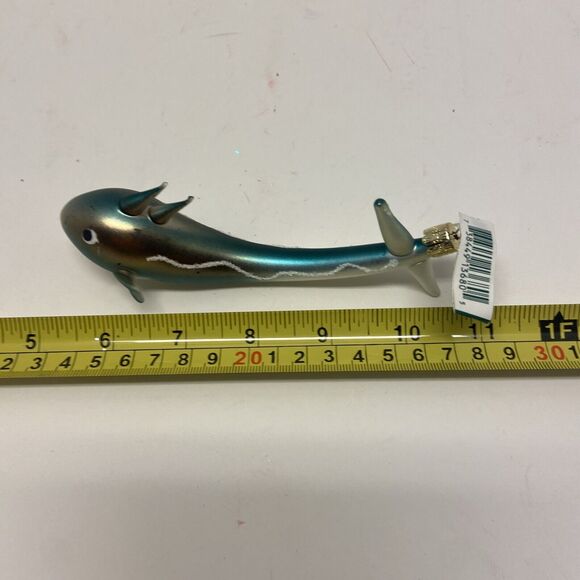 Midwest Of Cannon Falls Vintage Blue Serpent Ornament Hand Blown Glass Czech Rep - Picture 4 of 7